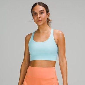 Lululemon Energy Longline Bra 
Medium Support in Icing Blue in Size 10